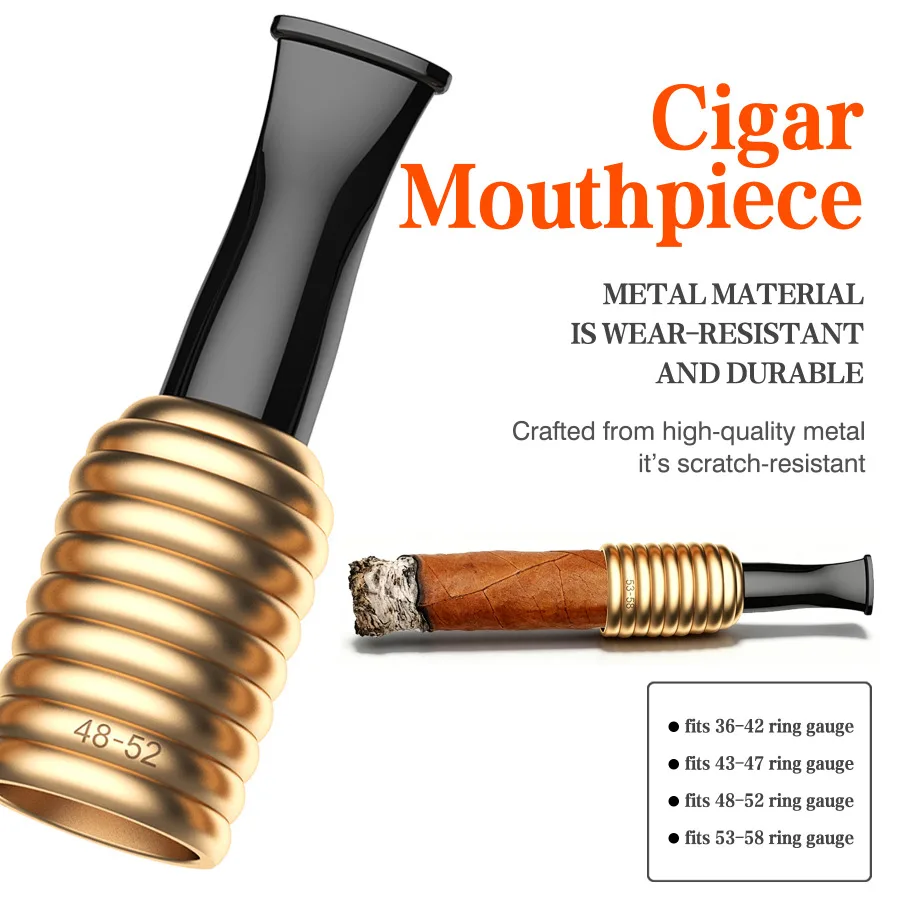 

Metal Cigar Mouthpiece, Fits 36-58 Ring Gauge Cigars, Portable Cigar Accessory, Holiday Gift for Men, Perfect Christmas Present