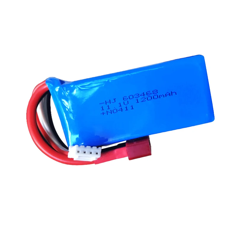 1-2-3PCS 11.1V 1200MAH 603468 lithium battery with T plug for WLtoys WL915 High Speed RC F1 Racing Boat