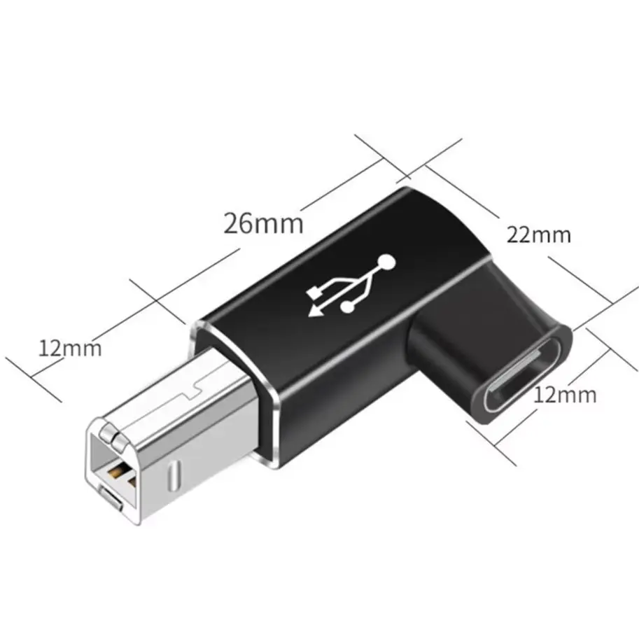 1Pcs USB Type C Female To USB B Male Adapter For Scanner Printer OTG Converter USB C Data Transfer Adapter
