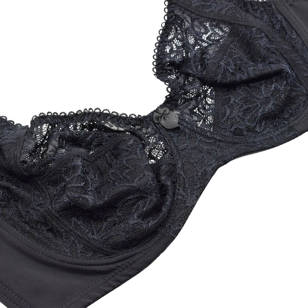 Sujetadores de encaje para mujer Bralette con perspectiva ultrafina Sujetador en V profundo Lencería sexy BH Tops Tallas grandes Copa B C D E F