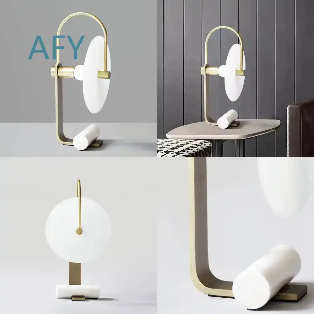 Nordic Postmodern Creative Marble Table Lamp for Living Room Bedroom Study Decorative Desk Lamp for Modern Home Interior