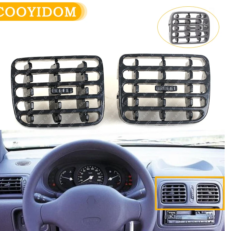 2PCS Interior Center Console Air Vent Outlet For Renault Clio II 1998-2001/THALIA I 2001-2006 Air Jet Intake Grille 7702258375