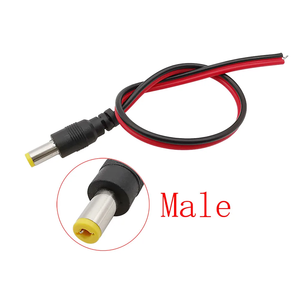 5.5x2.1mm DC Power Pigtail Wire Connector 25CM 12V 5.5*2.1mm DC Male Plug & Female Jack Cable Adapter for CCTV Security Camera