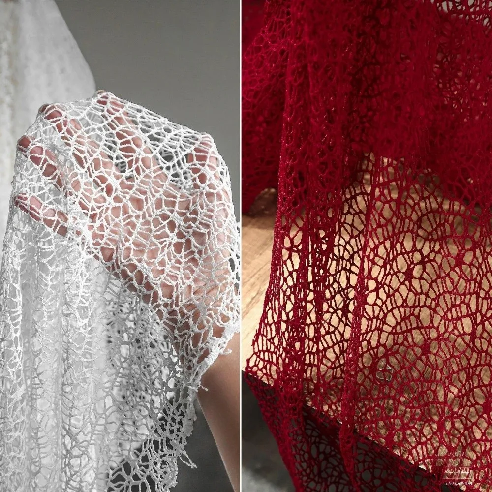 New Irregular Hollow Mesh Gauze DIY Winding Texture Sewing Fabric Soft Plain Designer Cloth Clothing Decorative