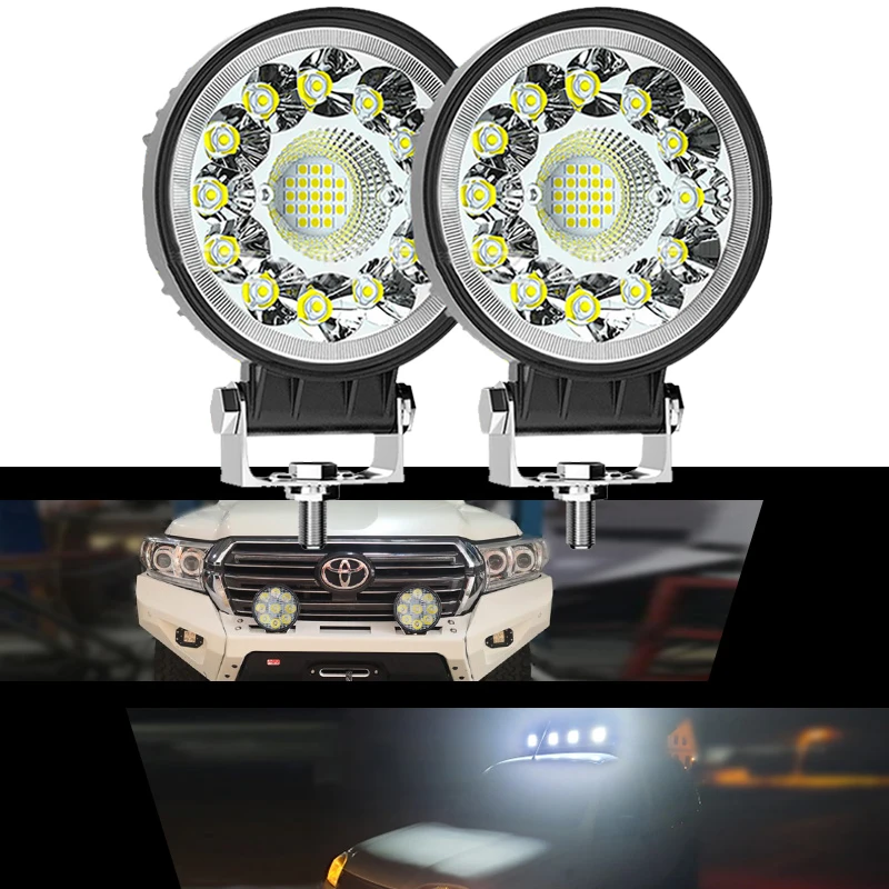 

LED Work Light Bar 4Inch Offroad 4X4 99W Spotlight Headlight 12V 24V Fog Lamps Fso Flash Light Auto For Car Jeep Truck Tractor