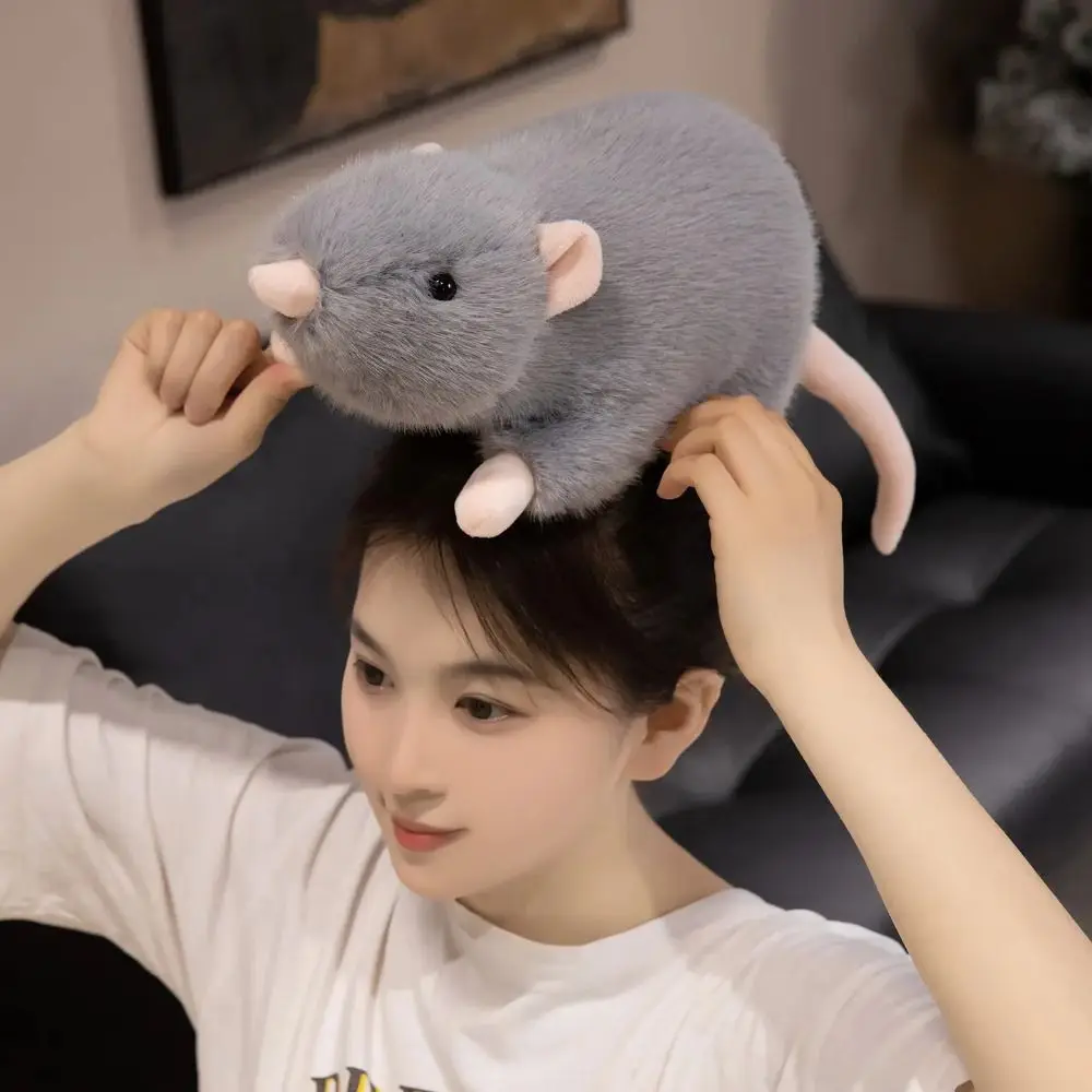 봉제 동물 마우스 플러시 인형 수면 베개 마스코트 Peluche 시뮬레이션 마우스 플러시 홈 장식 30-100cm 박제 쥐 어린이 장난감