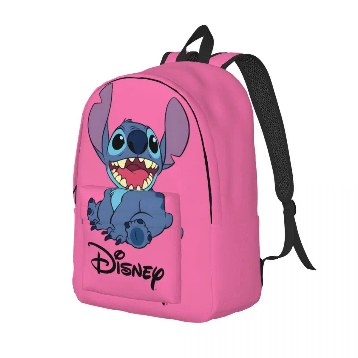 Cute Handbag Disney Cartoon Character Stitch Office Staff Casual Picnic Birthday Gift Zipper Closure Bookbag