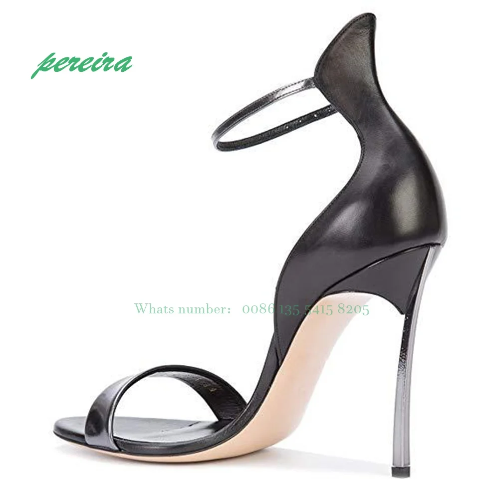 Petal Heel Leather Women\'s Sandals 2022 New Designer Open Toe High Heels Sexy Solid One Strap Party Shoes Elegant Luxury Shoes