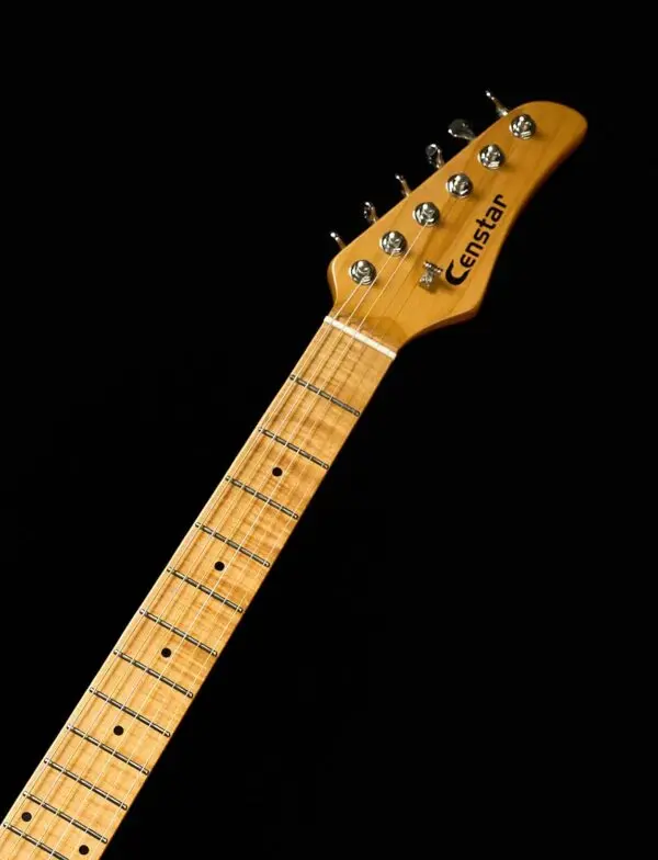 Censtar Electric Guitars with Roasted Mahogany Body and Maple Neck,Bone Nut,Coil Split Humbuckers Pickups,24 Frets