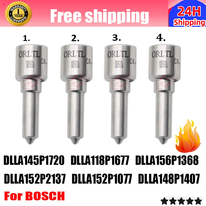 4PCS DLLA156P1368 DLLA152P2137 DLLA152P1077 DLLA145P1720 DLLA118P1677 DLLA148P1407 For BOSCH Diesel Common Rail Injector Nozzle