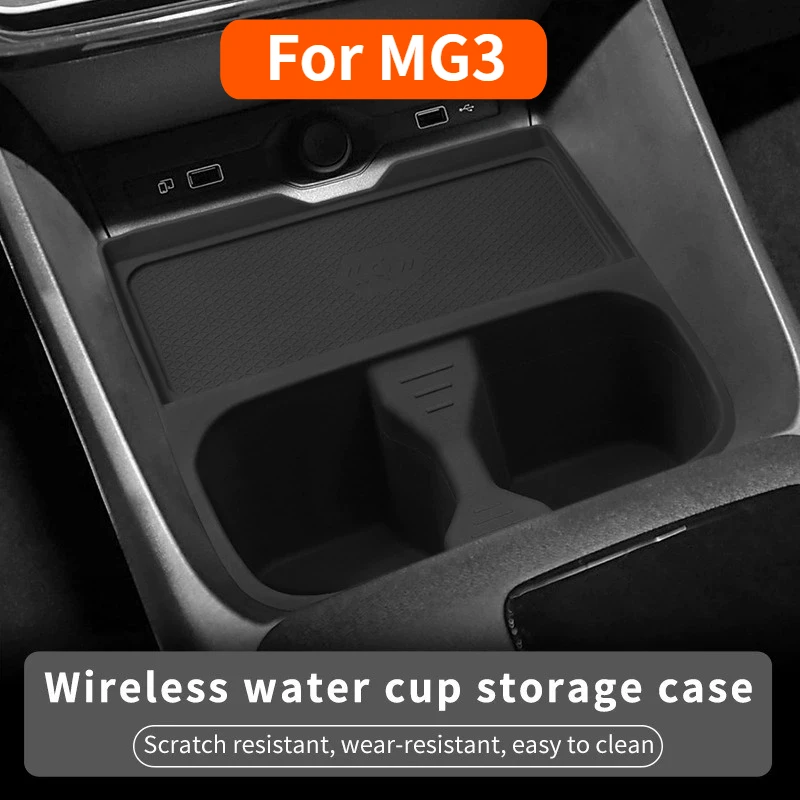 Car Wireless Charging Silicone Pad for MG3 MG 3 2023-2025 Water Cup Holder Storage Tray Anti Slip Car Modification Accessories