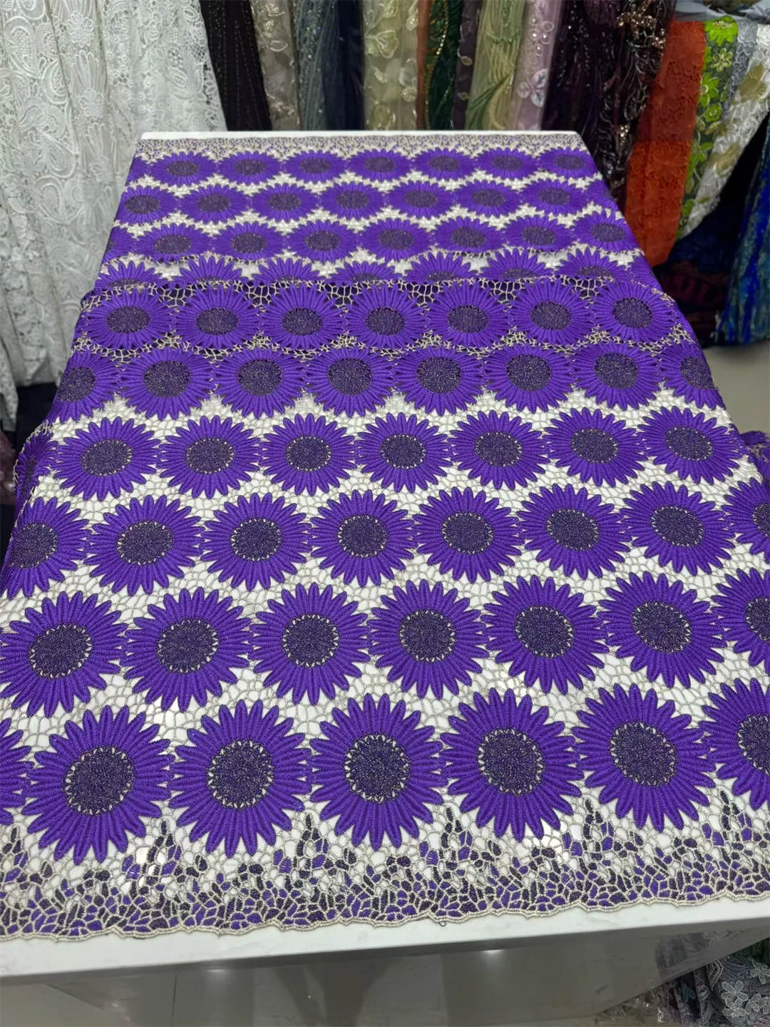 

Африканский гипюровый шнур, кружевная ткань 2026, высокое качество, 5 ярдов, нигерийская водорастворимая кружевная ткань для женщин, свадебные платья