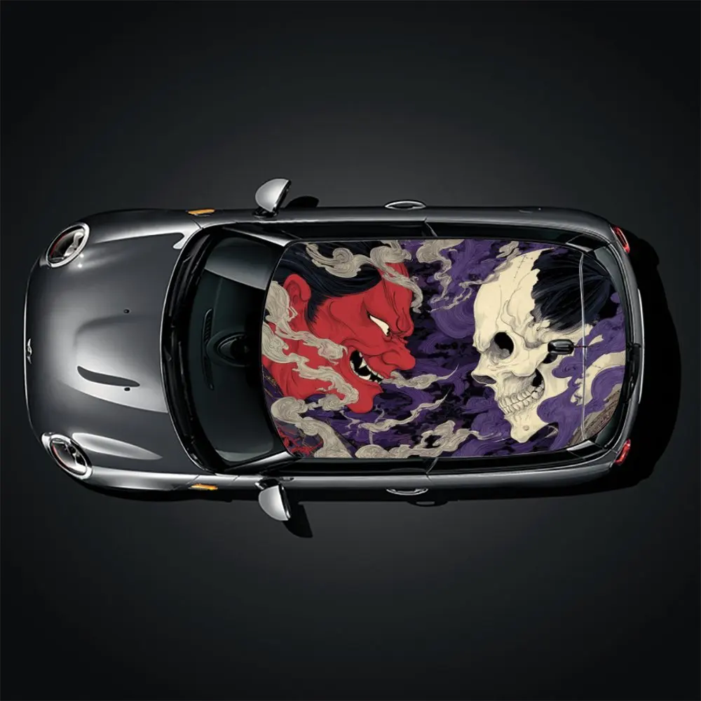 ملصق سقف السيارة Nether Ghost Confrontation، ملصق فينيل للسيارة ذاتي اللصق من مادة PVC المقاومة للماء، ملصقات حماية لتزيين السيارة، E #3