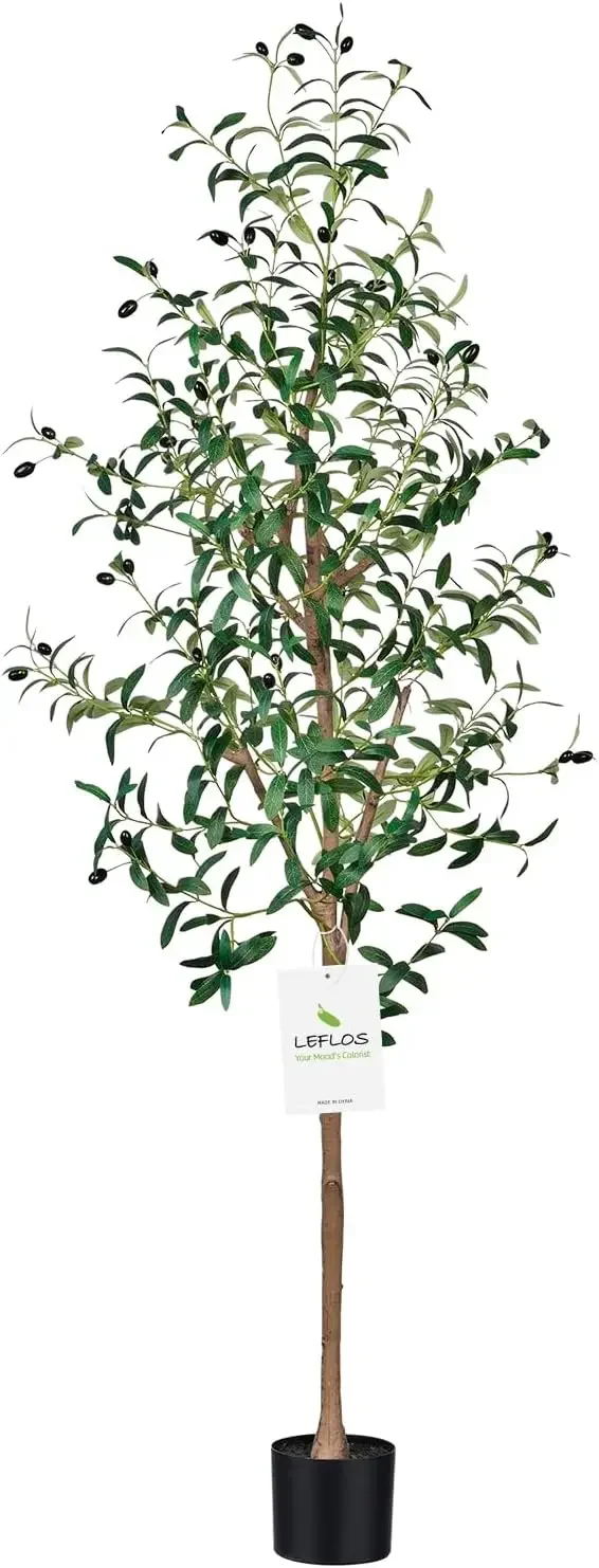 

Faux Olive Tree Artificial Plant Indoor 6ft Tall, Large Fake Plant for Home Decor Living Room, 72'' Artificial Plant