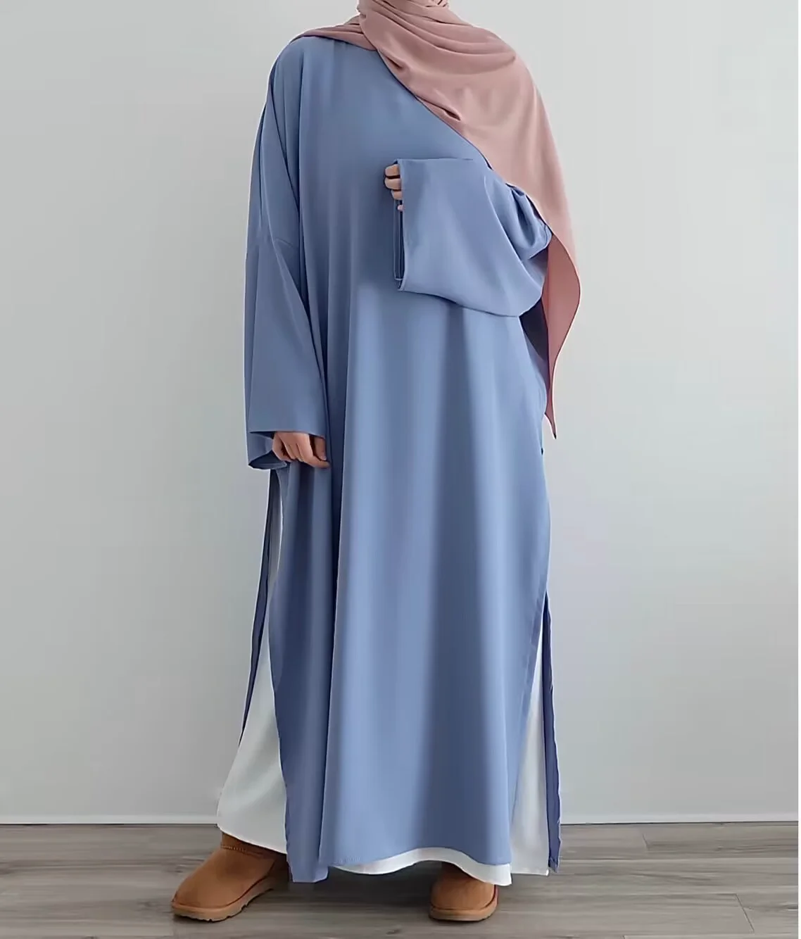 Ramadan Eid Djellaba garnitury Abayas Dubai dwuczęściowe zestawy muzułmanki abaya pod sukienką biała islamska odzież z indyka dubajskiego