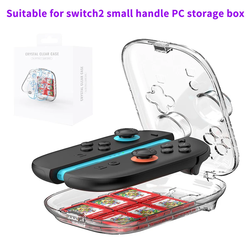 Estojo de Armazenamento Transparente para Joy-Cons do Switch 2, Capa Protetora Transparente à Prova de Poeira para Cartões de Jogo do Switch 2