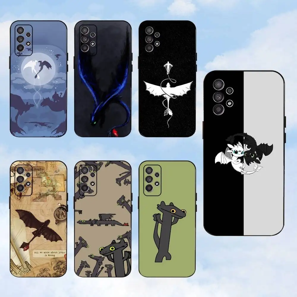 

T-Toothless funny Phone Case For Samsung S25,S24,S23,S22,S21,S20,S10,Ultra,Plus,Lite,FE,Soft Silicone Black Cover