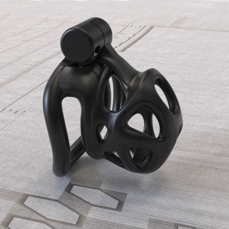 New ES6 Male Chastity Device Breathable Mini Lock Includes 4 Penis Rings Cock Cage Bondage Fetish Adult Sex Toys for Men A567 3
