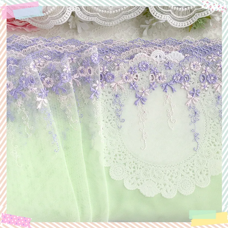 30Yards Floral Embroidered Lace Trim Hollow out Mesh Clothes Accessoriesy Lingerie Bra Dress Motif Sewing Handmade DIY