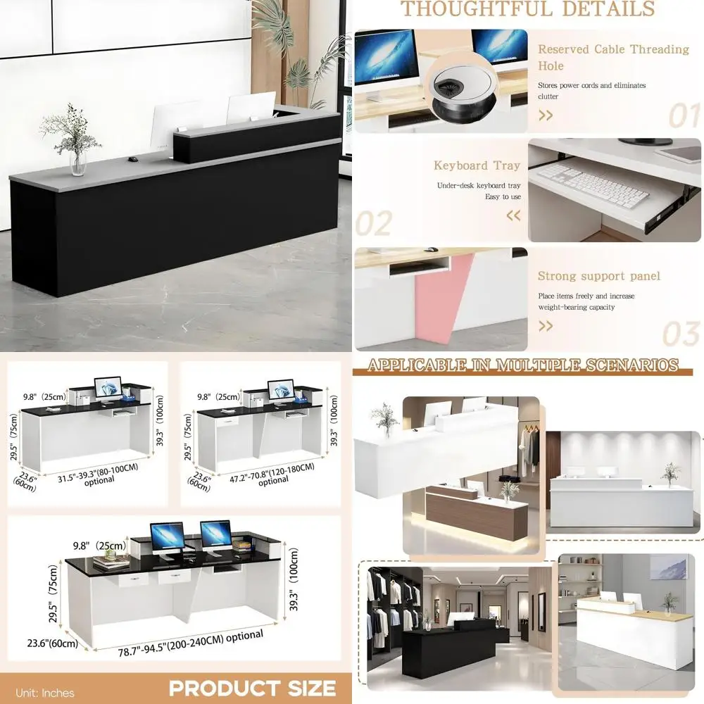 

Retail Counter with Storage, Suitable for Cashier, Office, Snack, Boutique, Coffee Shop, Various Sizes and Colors