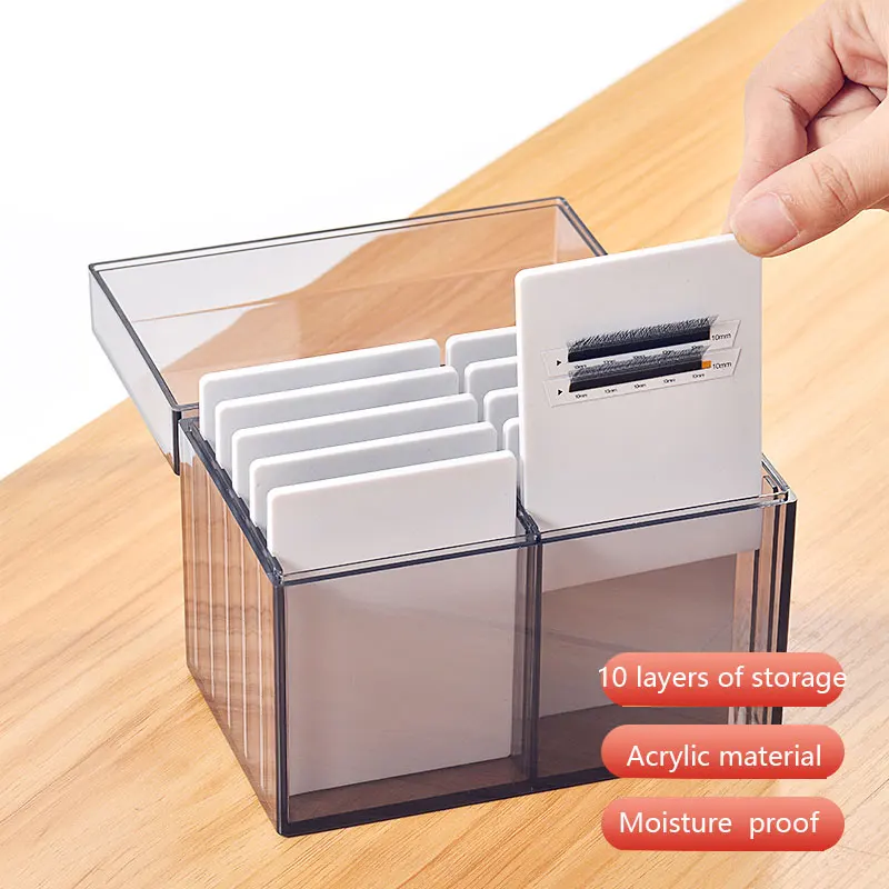 10-Layer Deluxe Acrylic Eyelash Storage Box - Spacious Organizer for Makeup Tools, Eyelash extension studio tool