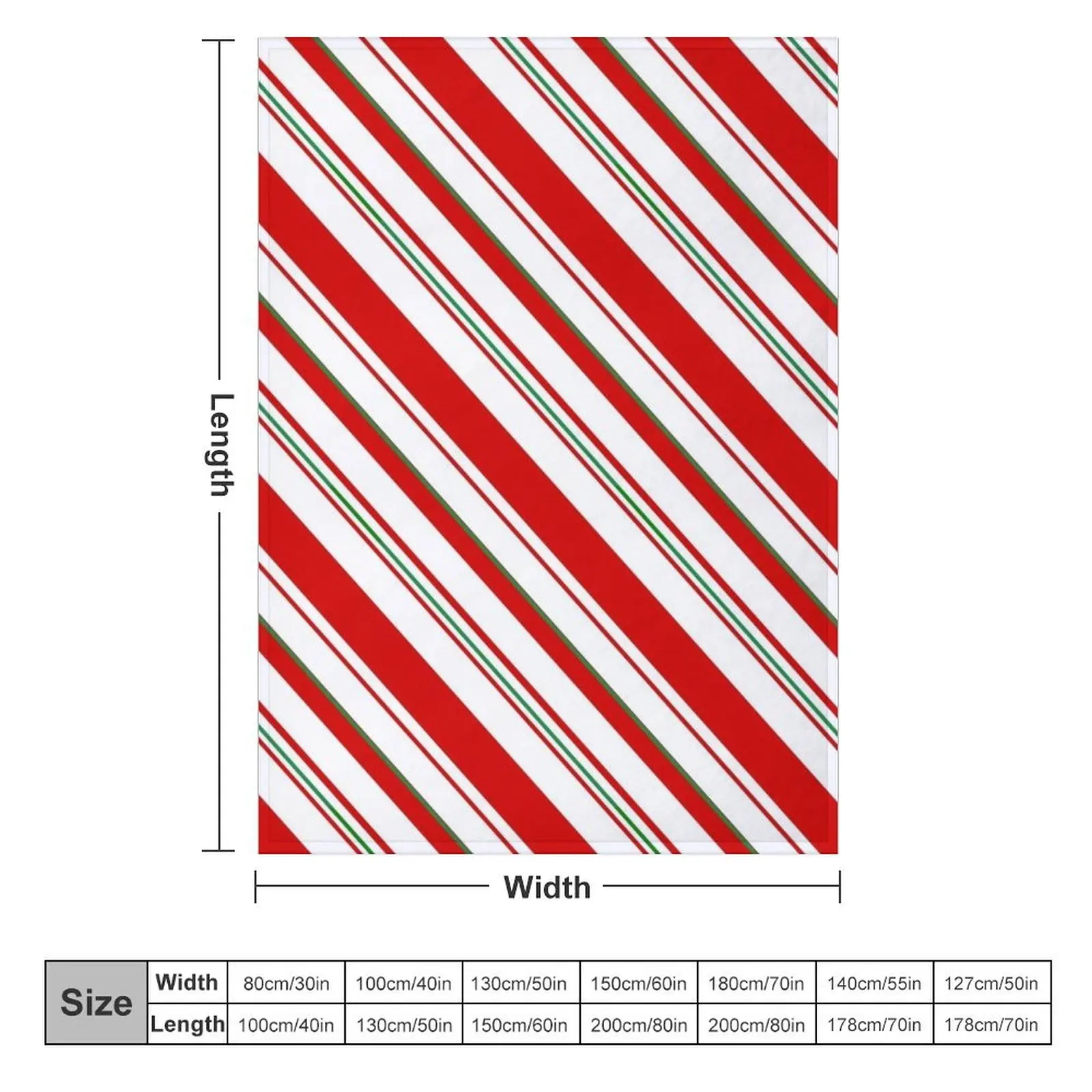 Christmas Candy Cane Stripes Throw Blanket Luxury Brand Heavy Soft Big cosplay anime Blankets