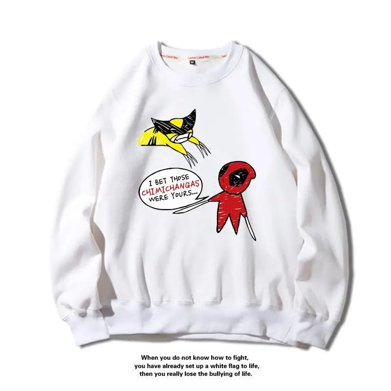 European and American Marvel Deadpool Printed Hoodie. Unisex Autumn/Winter New Loose Versatile Sweatshirt