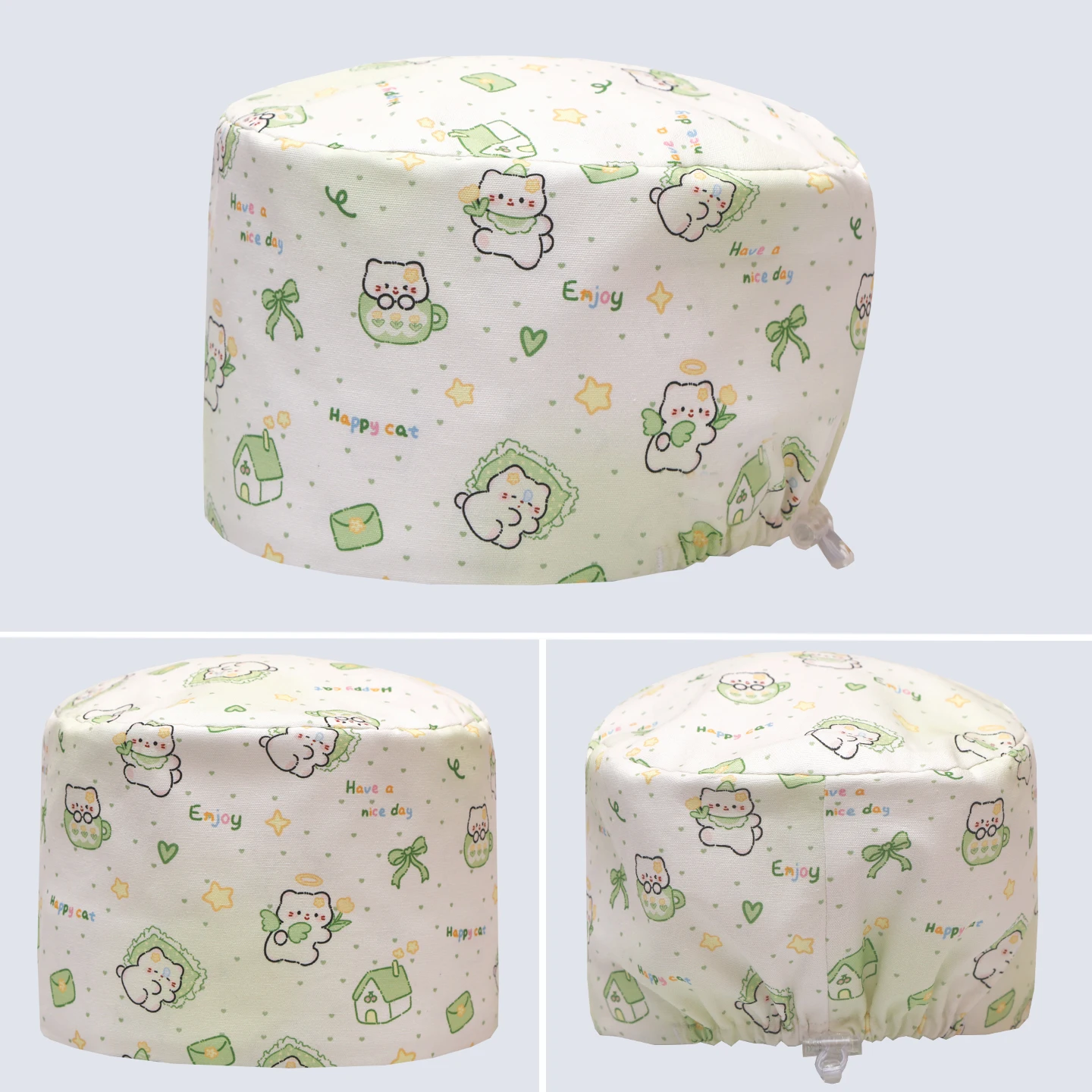 Leuke Dierenprint Katoen Dames Scrub Caps voor Artsen Verpleegkundige Chirurgische Medische Hoofddeksels voor Ziekenhuis Gebruik Tandarts Chef Hoeden K1206