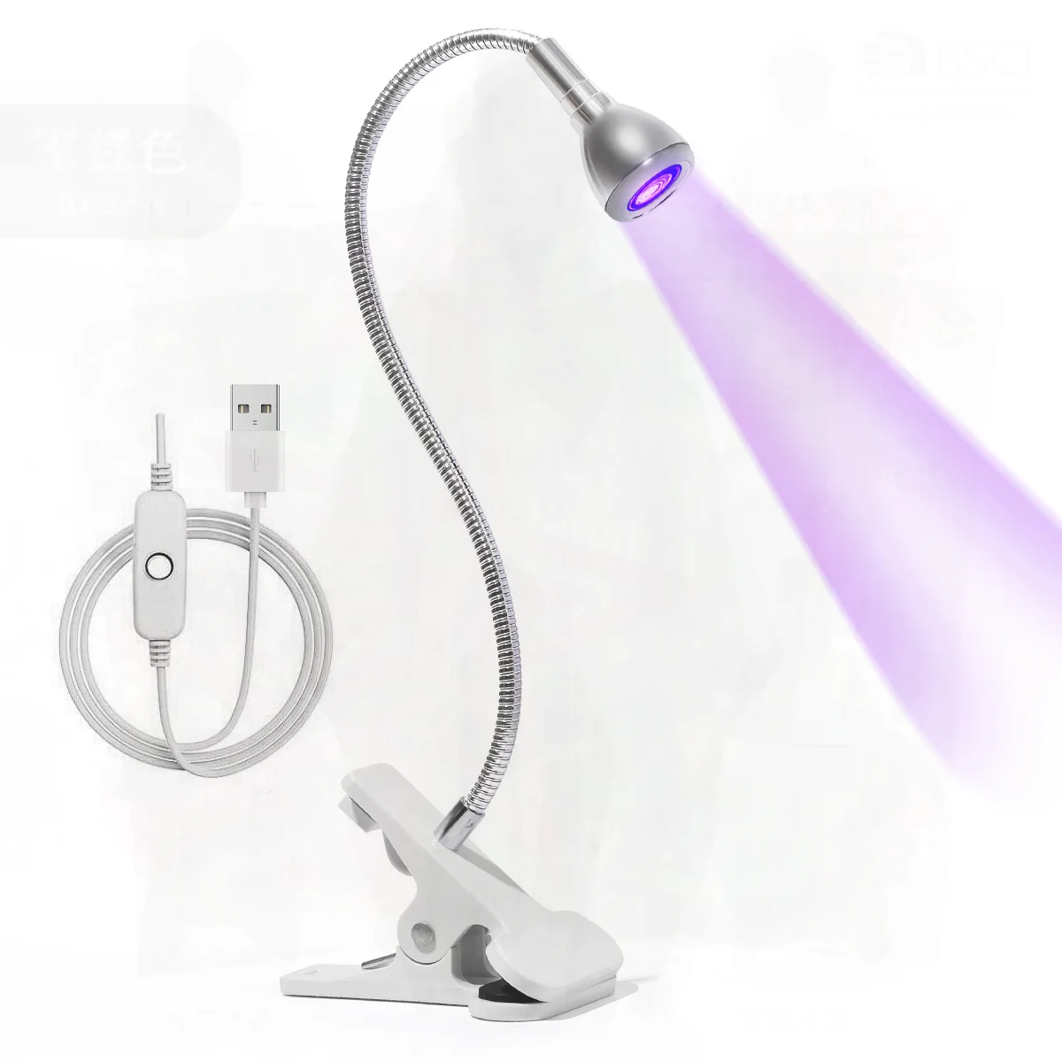 High Power LED Nail Lamp UV Curing USB Desktop Phototherapy for Nail Baking Repair - White/Black