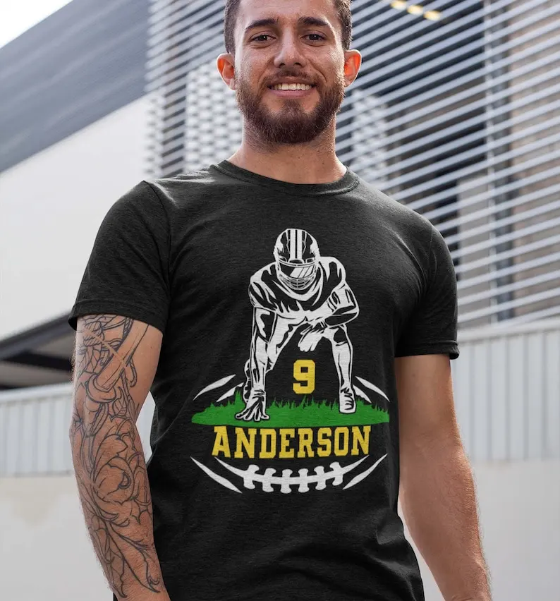 

Personalized Football Shirt - Adult Custom Team Name Tee - Football Player or Cheerleader Fan Shirt