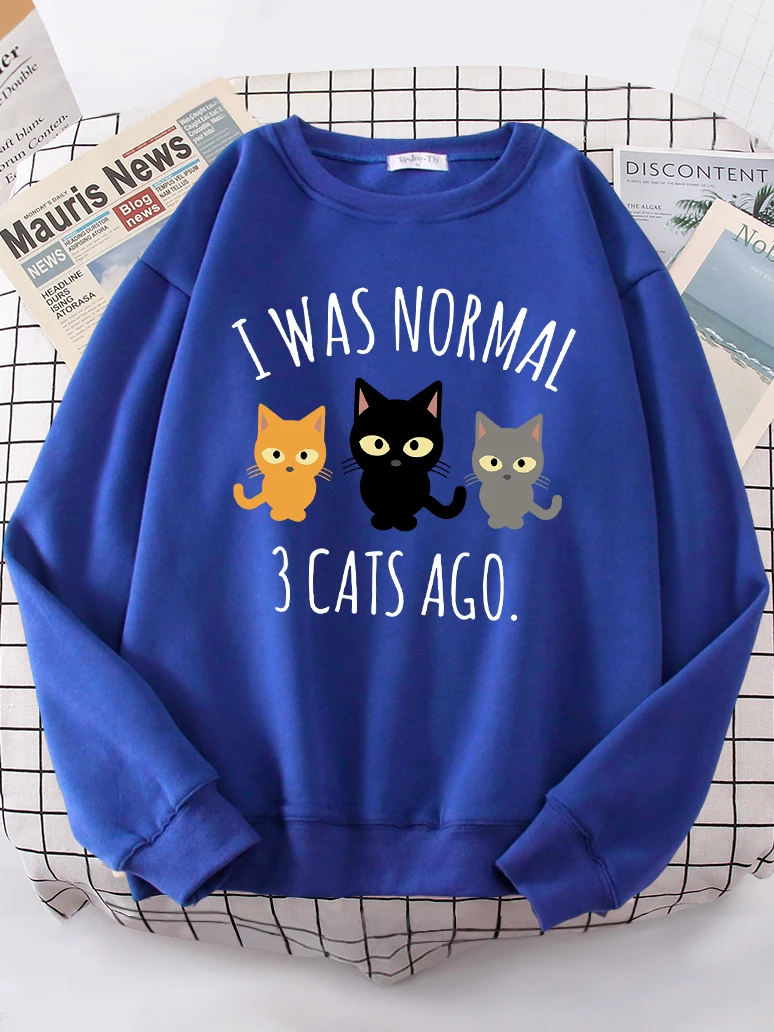 I Was Normal 3 Cats Ago Print Women\'s Hoody Fashion S-XXL Hoodies High Quality Hoodie Oversize Loose Casual Female Sportswear