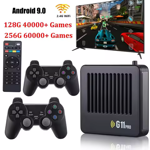 NEW Game TV Box Video Game Console G11 Pro Double Wireless Family Retro Classic games 64/128GB 30000+ Games 4k For PSP/DC/N64