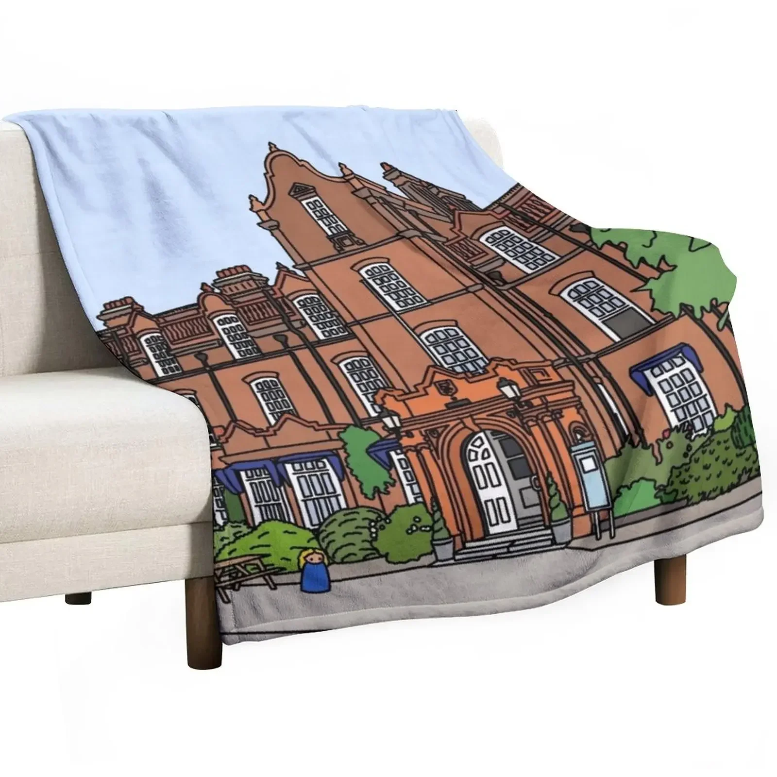 

Hughes Hall College - Strugletown || Cambridge struggles Throw Blanket Soft Plush Plaid Retros Plush Blankets