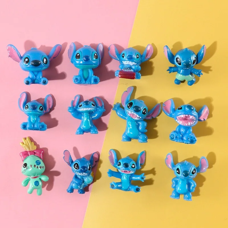 12 pz/set MINI Stitch Anime Figurine Bambole 3 CM Cartoon Lilo e Stitch Action Figures Da Collezione Modello Giocattoli