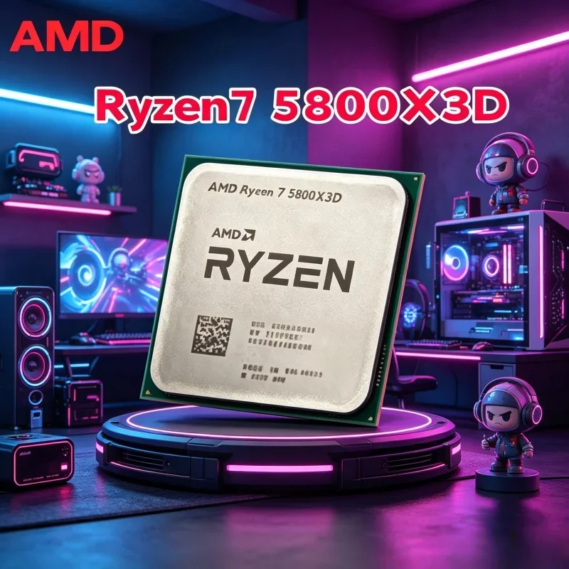 

AMD Ryzen 7 5800X3D PC Processor Featuring 3D V-Cache Tech 3.4GHz Base 4.5GHz Boost Speed DDR4 Memory Support Desktop CPU