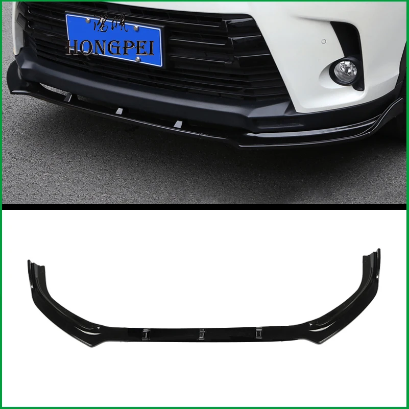 

For Toyota Highlander Kluger 2017-2019 Front Bumper Lip Diffuser Protector Plate Spoiler Body Kit Cover Trim Car Accessories