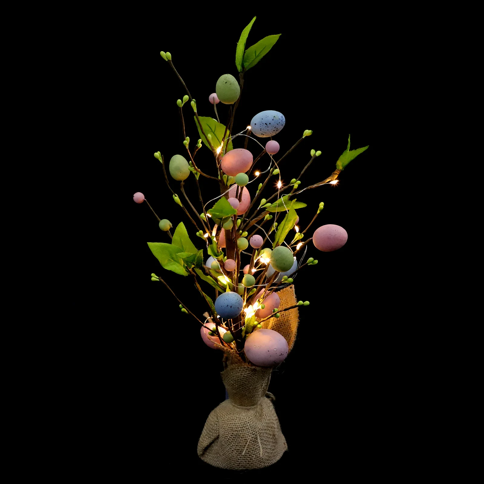 

Glowing Egg Branch Decor Artificial Eggs Luminous naments LED Easter Tree Scene Party PropsPlant Easter Egg Tree Branch