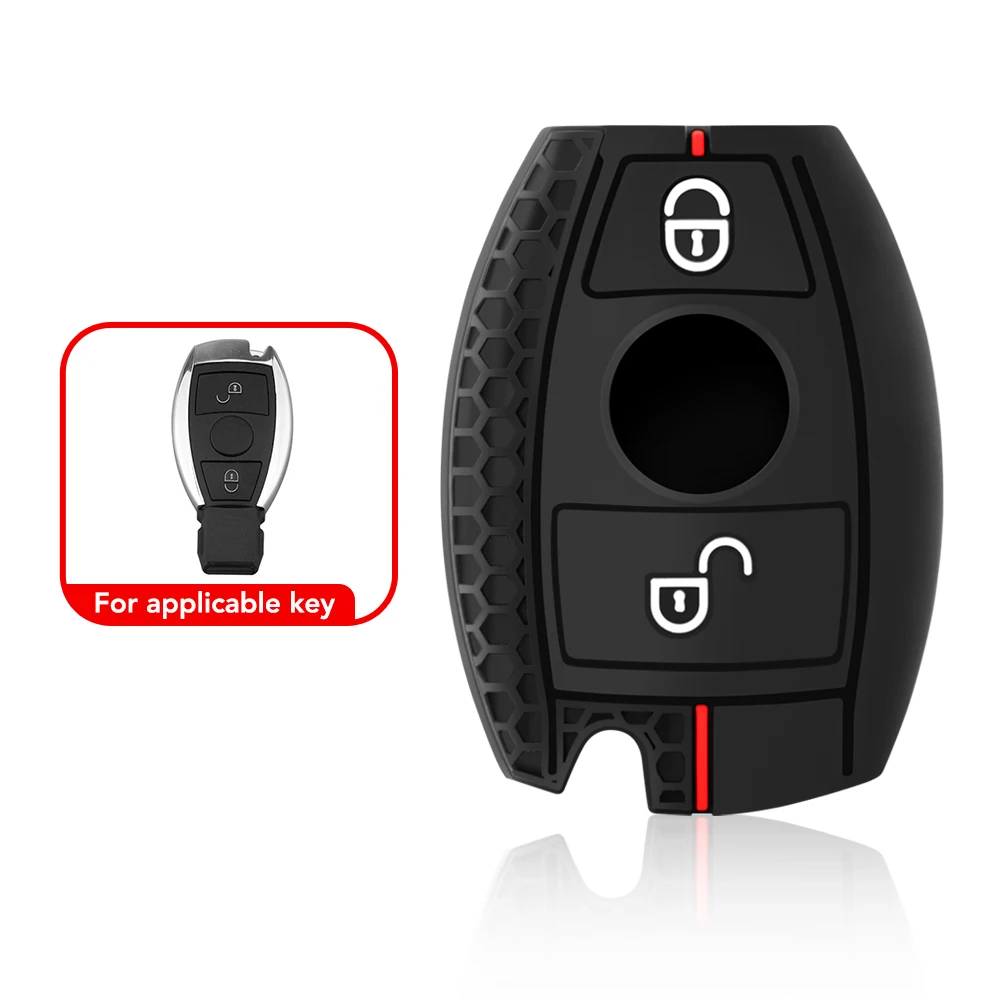 Silicone Car Remote Key Fob Case 2/3 Buttons Cover For Mercedes benz CLS CLA GL R SLK AMG A B C S Protective Shell