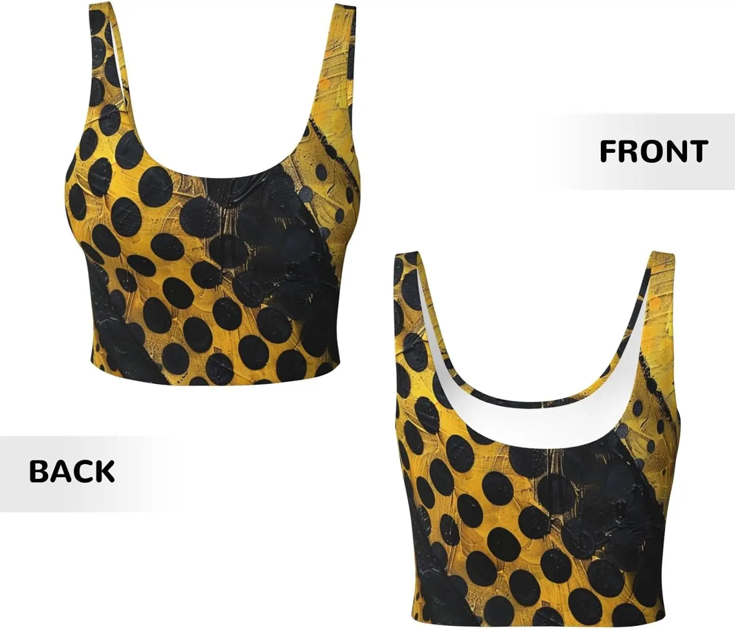Sports Vest for Women Seamless Comfortable Yoga Vest with Removable Pads Mustard Yellow and Black Wicking