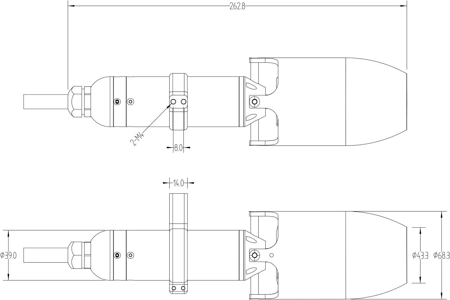 24V 5KG Schub Jet-Thruster Bürstenloser Pumpenmotor für Angelkajak ROV Köderboot