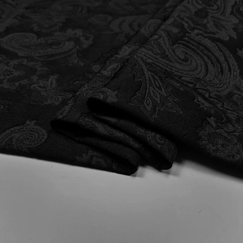 Imagem -04 - Escuro Padrão Brocado Tecido Jacquard para Terno Moda Feminina Vestido Masculino Cabolsa Jaqueta Flor Imprimir Tecidos por Metro Preto