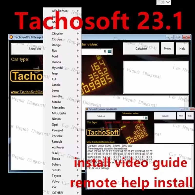 

Newest 2024 hot sale TachoSoft Mileage Calculator V23.1 Software With License Digital Odometer Calculators