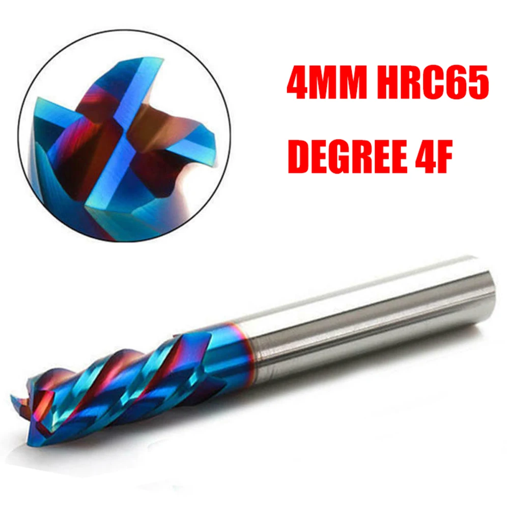 

HRC65 4-F Фреза из сплава для NANO покрытия Стальной инструмент Обработка с ЧПУ Концевая фреза Фреза Фрезерные станки