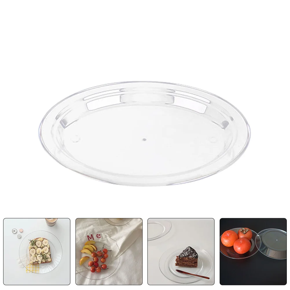 

10Pcs Round Transparent Fruit Salad Plate Clear Elegant Serving Dish for Parties Appetizer Desserts Side Dish Home