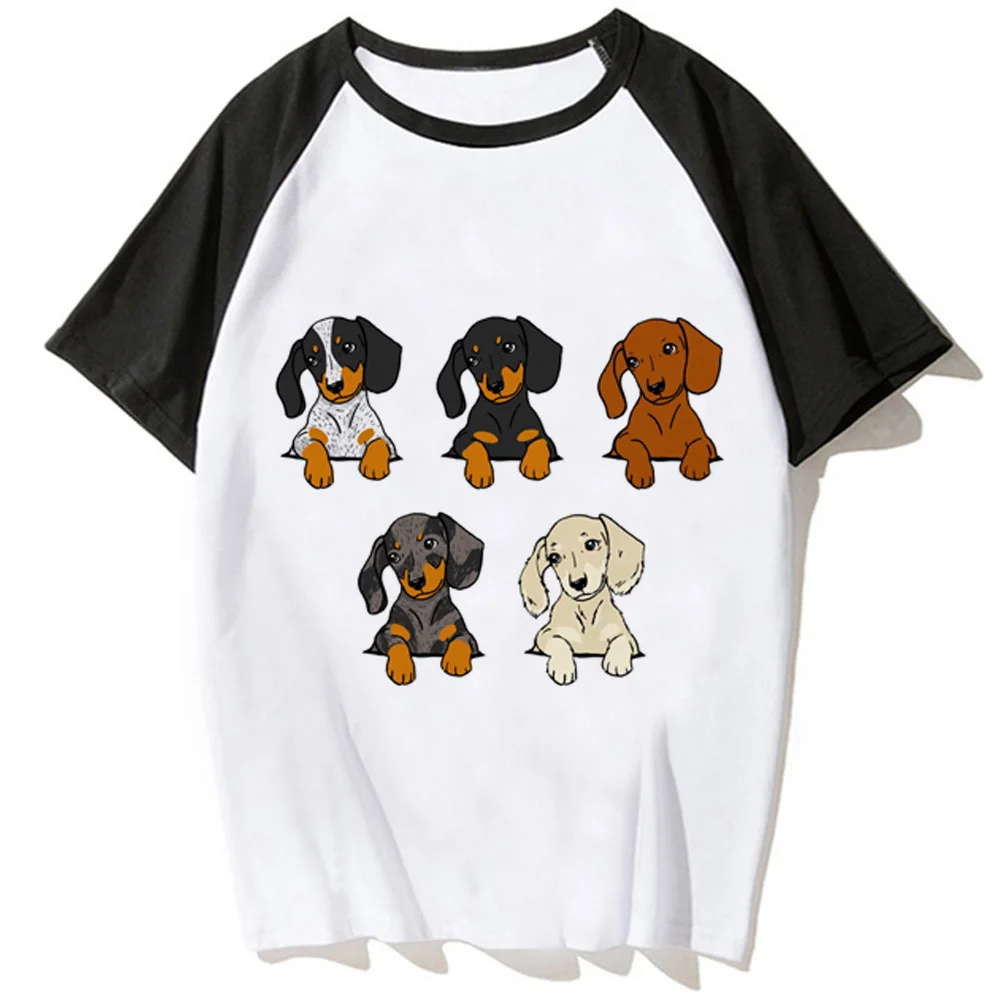 

Dachshund t-shirts women Japanese top female streetwear graphic clothing