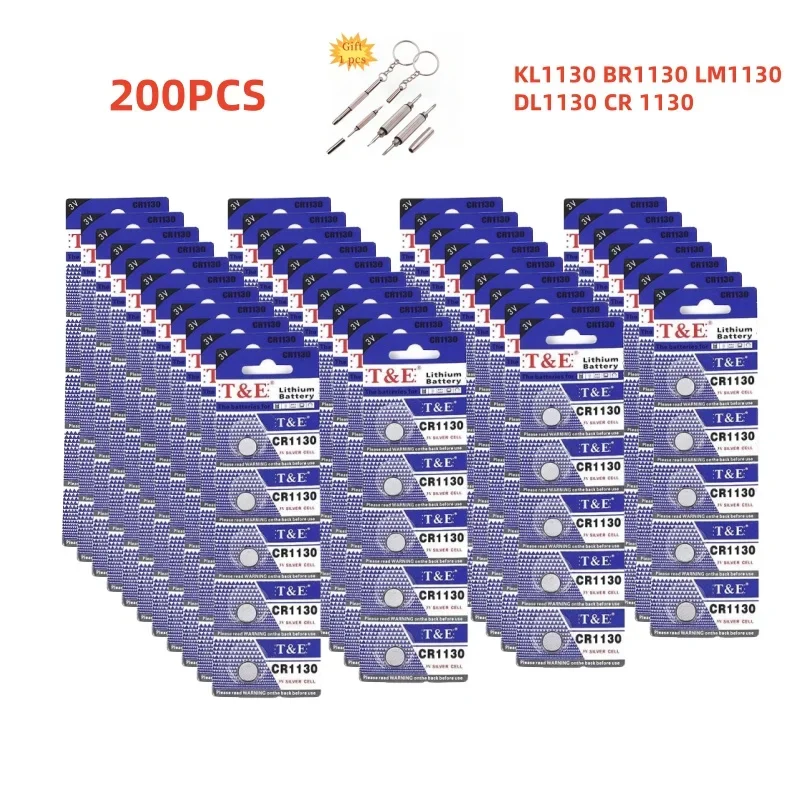 200PCS CR1130 Button Battery KL1130 BR1130 LM1130 DL1130 CR 1130 3V Lithium Battery For Watch Car Key Remote Coin Cells