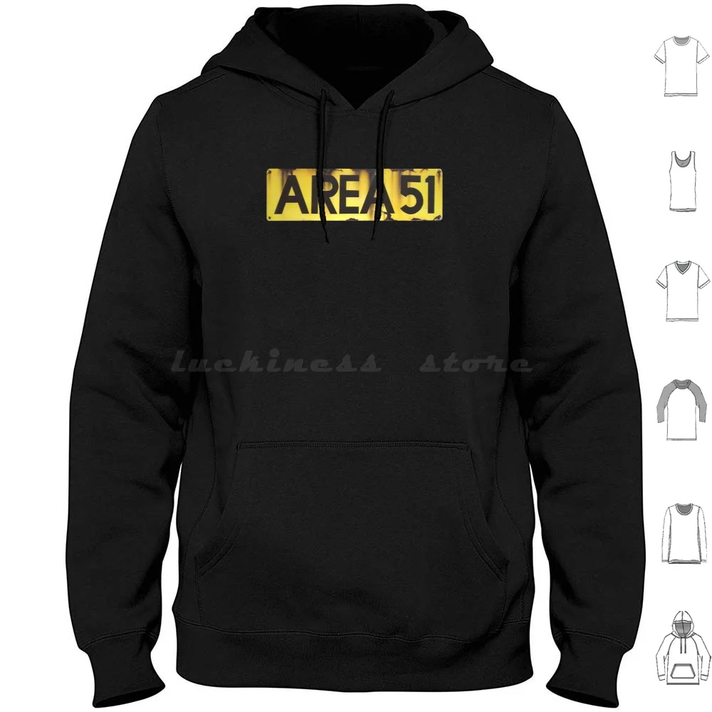 Area 51 Logo Sudaderas con capucha Manga larga Área 51 Gris Eloah Dulce Base Crash Roswell Abducciones Vaca Mutilaciónciones Reptilianos