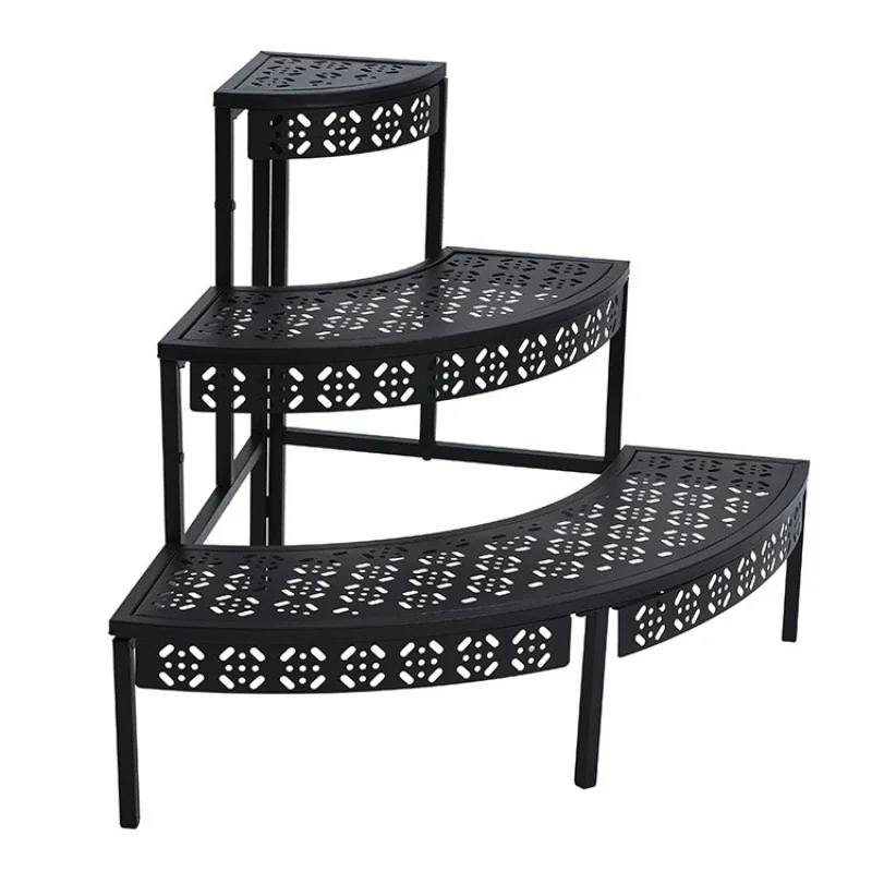 Balcony flower rack wrought iron ladder floor-standing multi-storey fleshy living room storage outdoor decoration design sense