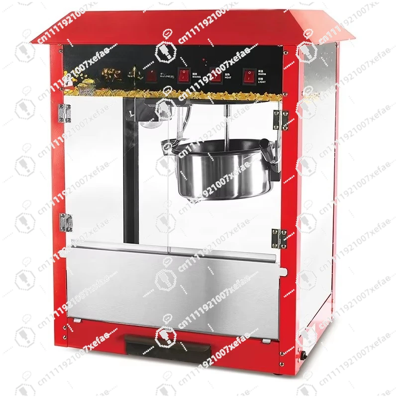 Commercial Automatic Stainless Steel Popcorn Machine Overheating Protection Ce Certification Large Cinema Built-in Mixing System
