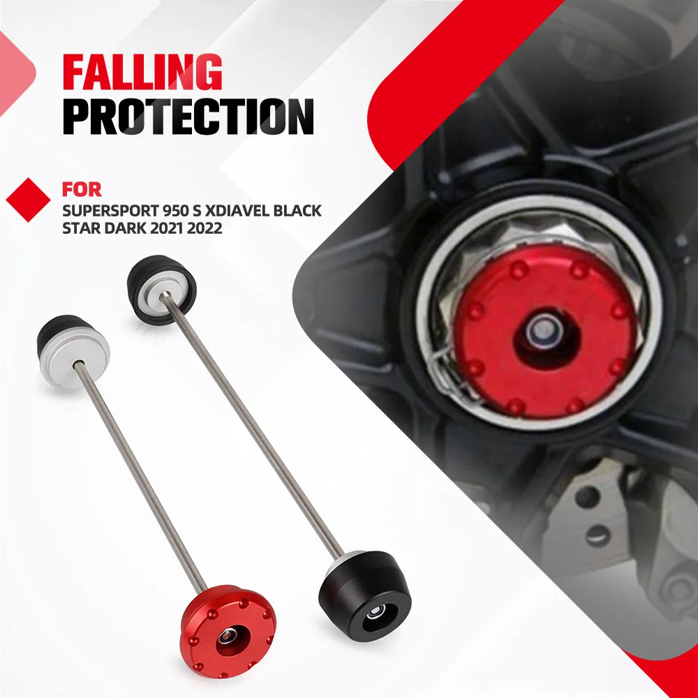 

Rear Axle Sliders Spindle Bobbins For DUCATI SuperSport 950 S XDiavel Black Star Dark 2021 2022 Front wheel frame slider